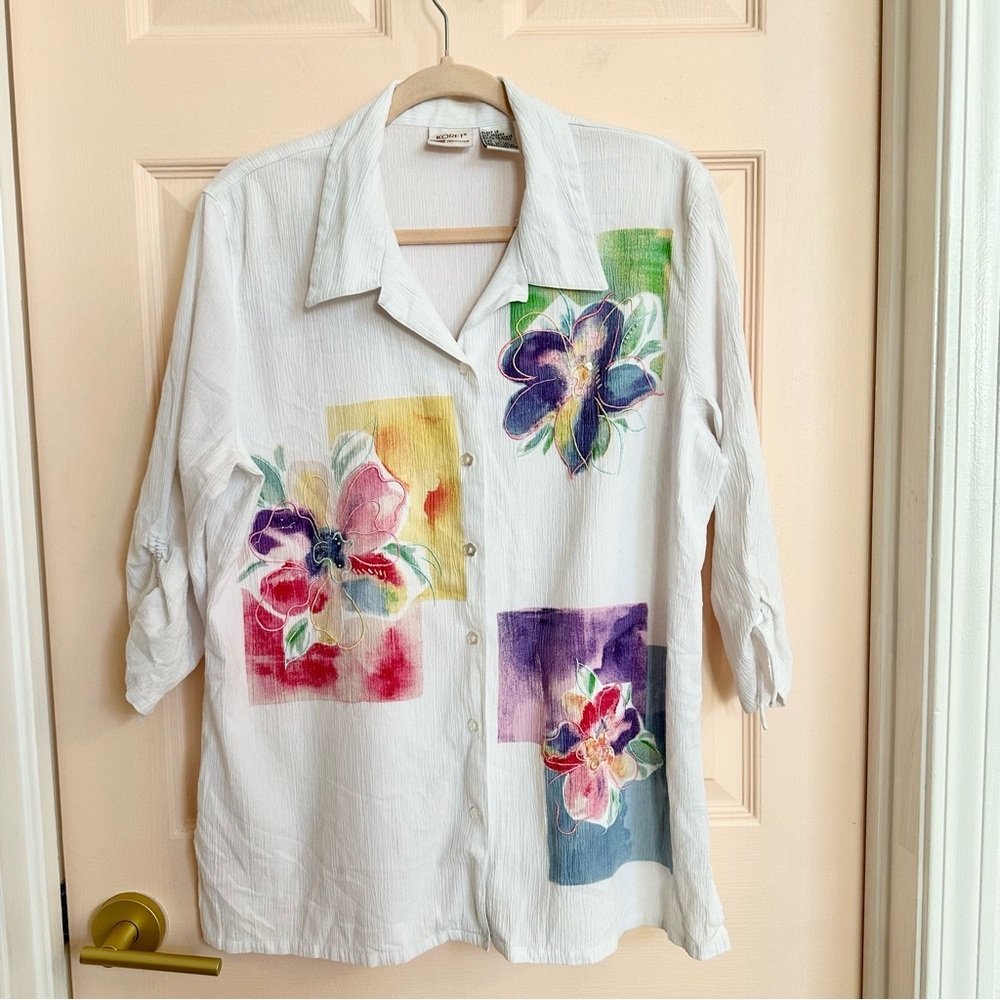 White floral Koret button up